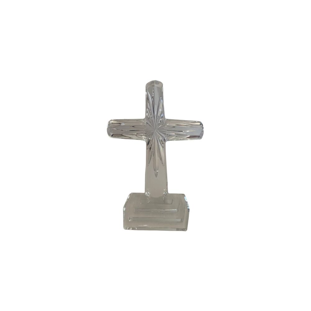 Vintage Julia Crystal Hand Cut Mouth Blown Lead Crystal Cross Poland 8"